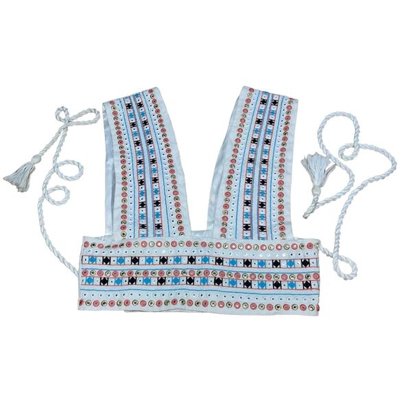 Cropped Embroidered Top Majorelle Breanna Festival Wrap Gold Metallic - Picture 3 of 11